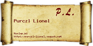 Purczl Lionel névjegykártya